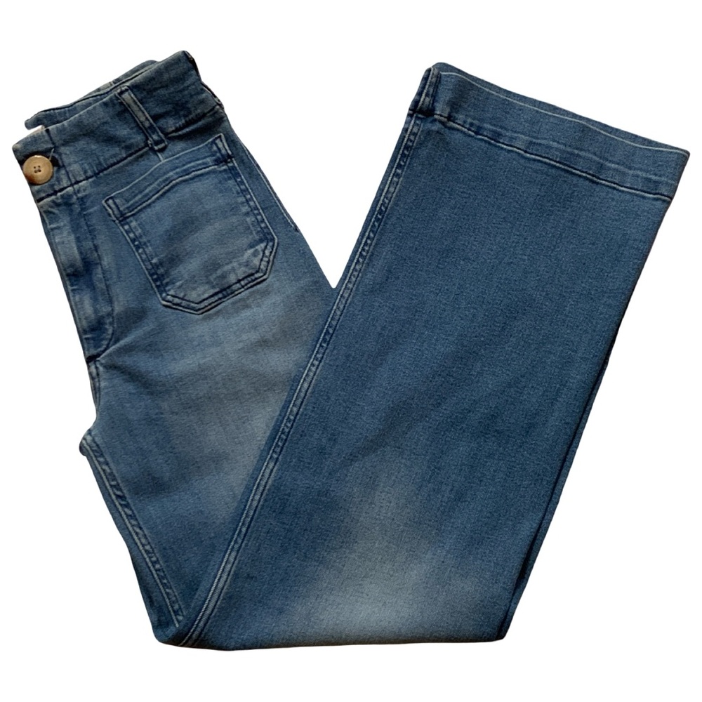 Maeve by Anthropologie Collette Full Length wide-leg jeans light blue Size 25 - Picture 3 of 7